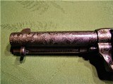 Engraved Colt SAA Black Powder Frame 4 3/4 Inch 38-40 Bullseye Ejector Single Action Army - 13 of 15