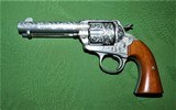 Cased Master Engraved Colt Bisley by J.R. DeMunck Made 1904 38-40 WCF High Condition Masterpiece SAA Single Action - 2 of 15