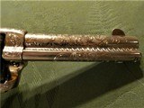Cased Master Engraved Colt 1st Generation 38-40 Nickel SAA Genuine Stag Grips by Walter T. Shannon - 12 of 15