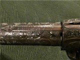 Cased Master Engraved Colt 1st Generation 38-40 Nickel SAA Genuine Stag Grips by Walter T. Shannon - 7 of 15