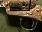 Cased Master Engraved Colt 1st Generation 38-40 Nickel SAA Genuine Stag Grips by Walter T. Shannon - 4 of 15