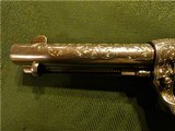 Cased Master Engraved Colt 1st Generation 38-40 Nickel SAA Genuine Stag Grips by Walter T. Shannon - 5 of 15