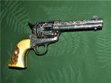 Cased Master Engraved Colt 1st Generation 38-40 Nickel SAA Genuine Stag Grips by Walter T. Shannon - 15 of 15