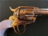 Spectacular Bob Valade Cattle Brand Engraved Ruger Vaquero .45 with Factory Case and Smooth Stag Grips - 12 of 15