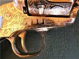 Spectacular Bob Valade Cattle Brand Engraved Ruger Vaquero .45 with Factory Case and Smooth Stag Grips - 13 of 15