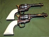 Colt Matched Pair Denise Thirion Master Engraved SAA .45's with Ivory Grips Absolutely Stunning Single Action Army 1873 - 15 of 15