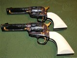 Colt Matched Pair Denise Thirion Master Engraved SAA .45's with Ivory Grips Absolutely Stunning Single Action Army 1873 - 14 of 15