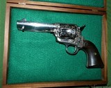 Stunning Cased and Engraved Colt SAA .41 First Generation Nickel 4 3/4 Inch Made 1902