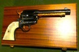 Cased Engraved Colt 1st Gen Cattle Brand 1904 SAA Pearl Near Perfect Condition - 1 of 11