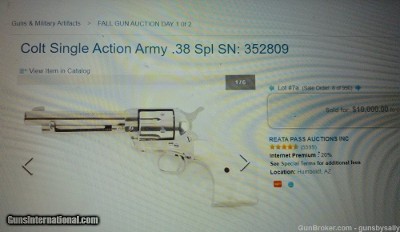 Important 1 of 25 Colt SAA in .38 Special with Colt Archives Letter, Shipped 1931, 1st Gen Single Action Army - Image 15 of 15