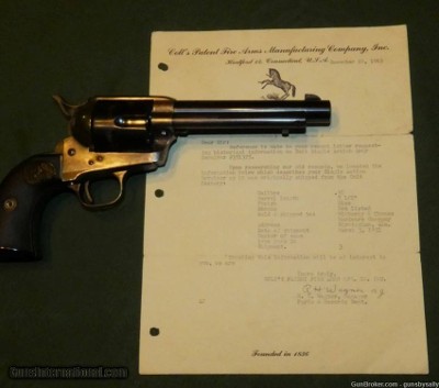 Important 1 of 25 Colt SAA in .38 Special with Colt Archives Letter, Shipped 1931, 1st Gen Single Action Army - Image 7 of 15