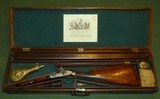 Important Joseph Manton Cased, Engraved, and Inscribed to a CSA Captain, Shotgun and Rifle Barrel Set, Listed in the Manton Book