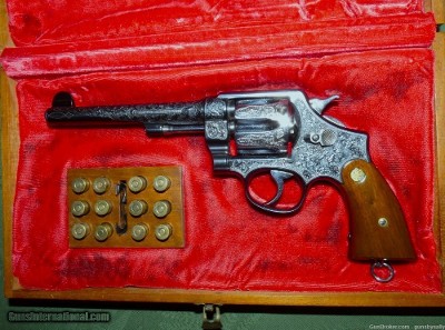Cased and Engraved Smith & Wesson Model 1917 by Master Engraver James Demunck