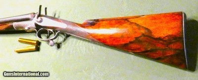 Scarce Engraved G W Bales Double Rifle in .500 Black Powder Express Antique