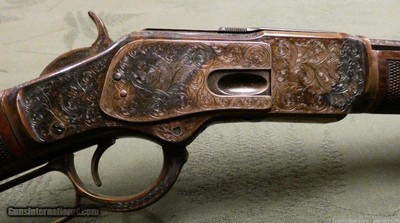 Fabulous Winchester Special Order Cody Verified Short Rifle Engraved with Saddle Ring 44 40 Barrel 20 Inches
