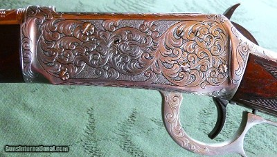Spectacular Engraved Winchester Model 1894 Carbine in Full Nickel 30 30