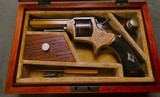 Cased and Engraved English Griffiths and Worsley Revolver in Top Condition with Ammo