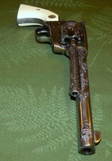Hand Engraved Colt SAA Cased with Carved Ivory Grips 2nd Generation 1957 - 3 of 15