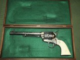 Hand Engraved Colt SAA Cased with Carved Ivory Grips 2nd Generation 1957 - 2 of 15