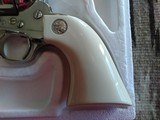 NIB 3rd Gen Colt 45 SAA 5 1/2 Nickel w/ Ivory Grip - 5 of 17