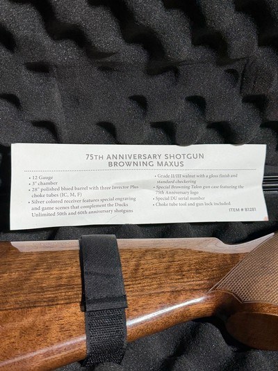 Browning Maxus 75th Anniversary DU ~ 12 gauge - Image 9 of 9