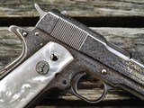 Colt Government Model .45 ACP Fully Engraved Silver Plated Finish With Real Pearl Grips - 8 of 13