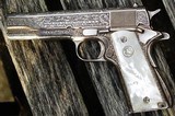 Colt Government Model .45 ACP Fully Engraved Silver Plated Finish With Real Pearl Grips - 13 of 13