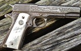 Colt Government Model .45 ACP Fully Engraved Silver Plated Finish With Real Pearl Grips - 2 of 13