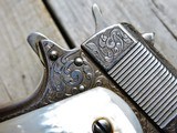 Colt Government Model .45 ACP Fully Engraved Silver Plated Finish With Real Pearl Grips - 4 of 13