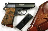 Walther German PPK .32 ACP Original Finish & Matching Numbers Pre-WWII with PPK Ink Stamped Leather Holster - 1 of 15