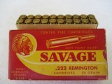 Savage 222 Rem. Ammo with Indian Head on Box - 1 of 4