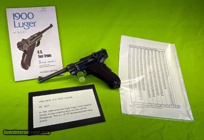 RARE GERMAN LUGER P08 1900 U.S. ARMY TRIALS AMERICAN EAGLE 30 Luger USGI MATCHING COLLECTOR DOCUMENTED