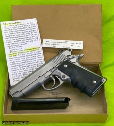 RARE STAINLESS ODI VIKING COMBAT 1911 45 ACP Auto O.D.I COMMANDER 4.25 BOX 4 1/4