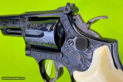 Exquisite Smith And Wesson S&W Factory Engraved 19 - 4 357 Mag Ivory Stocks - Image 2 of 17