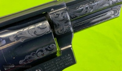 Exquisite Smith And Wesson S&W Factory Engraved 19 - 4 357 Mag Ivory Stocks - Image 9 of 17