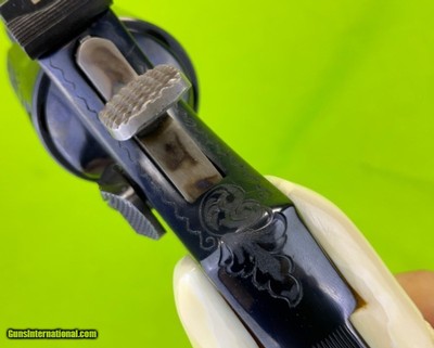 Exquisite Smith And Wesson S&W Factory Engraved 19 - 4 357 Mag Ivory Stocks - Image 6 of 17