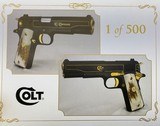 LIMITED EDITION COLT 1911 STAG EL COMPADRE 38 SUPER DAVIDSON RARE 1 Of 500 - 2 of 10