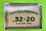 Black Hill 32 WCF 32-20 Winchester Cowboy FPL Lead 50 Rounds