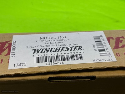 Winchester 1300 Stainless Marine Synthetic 12 Ga 3 In Magnum Defender & Box - Image 2 of 16