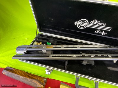 CUSTOM Factory SILVER SEITZ Trap 12 GA 2 Barrel Set Competition Rib - Image 8 of 19