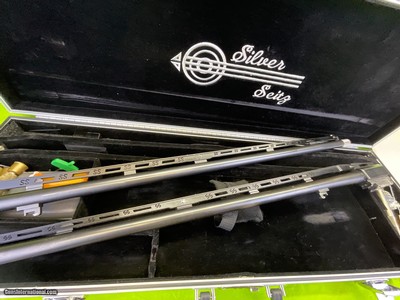 CUSTOM Factory SILVER SEITZ Trap 12 GA 2 Barrel Set Competition Rib - Image 9 of 19