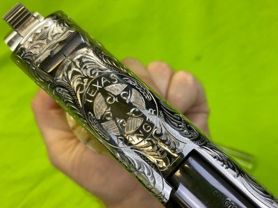 RARE Master Engraved D.W. Harris NICKEL COLT 1911 Combat Commander 45 ACP Texas Ranger Documented - Image 12 of 20