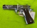 COLT 1911 Custom Shop BSTS Bright Stainless 45 ACP 5” 01070BSTS O Engraved - 3 of 14