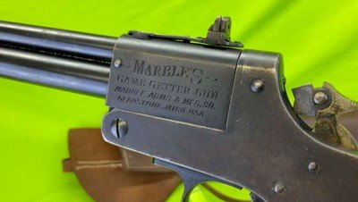 MARBLES 1921 2nd Model GAME GETTER COMBINATION 22 LR x 44 410 2” 21” Brl - Image 7 of 12