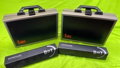 RARE CONSECUTIVE Pair FDE Tan HK MARK 23 B&T SUPPRESSOR 45 ACP Auto Matching Set