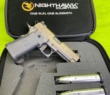 NIGHTHAWK CUSTOM Delegate 2011 Commander 9MM FDE SANDHAWK Nitride Two Tone - 1 of 19