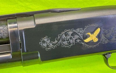 Winchester Model 12 Shotgun PIGEON Grade Gold Inlays & Engraved 1953 Trap Skeet C&R - Image 10 of 14