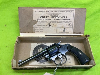 Colt Police Positive 4” 32 Long Blue PRE-WAR 1920 Revolver Box Papers C&R