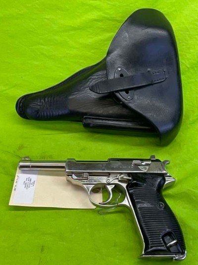 German Walther AC43 P38 9MM Pistol P 38 Rig Nickel Plated Semi WWII C&R