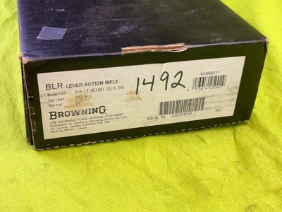 LNIB Browning BLR 81 LT Light Weight 243 20” Barrel Pistol Grip Carbine Box - Image 2 of 13